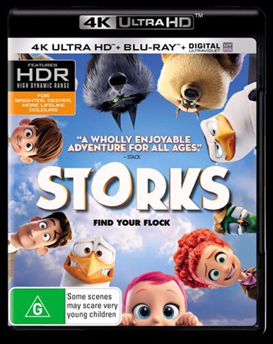 Storks (Blu-ray + UHD + UV UHD) Animated - Brand New